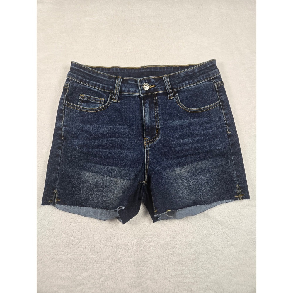 Mid Rise Denim‎ Shorts Dark Blue Raw Hem Cutoff Womens Size 6 NWT